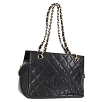 CHANEL マトラッセ チェーントート 2002年 ショルダーバッグ ブラック ゴールド キャビアスキン