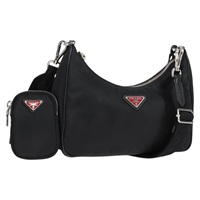 PRADA トライアングル Re-Edition 2005 ショルダーバッグ ブラック シルバー テスート