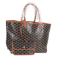 GOYARD サンルイ PM トートバッグ ブラウン ブラック シルバー PVC