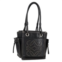 LOEWE アナグラム トートバッグ ブラック シルバー レザー