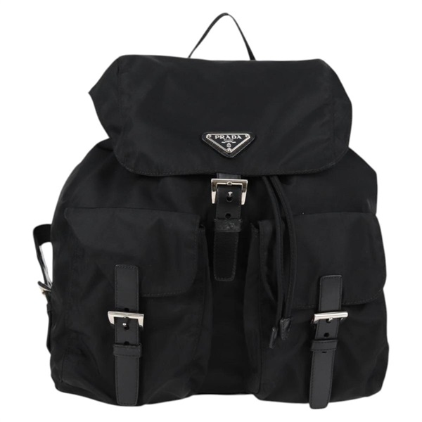 PRADA トライアングル バックパック BZ2811 ブラック シルバー テスート
