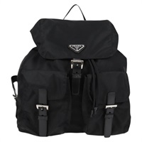 PRADA トライアングル バックパック BZ2811 ブラック シルバー テスート