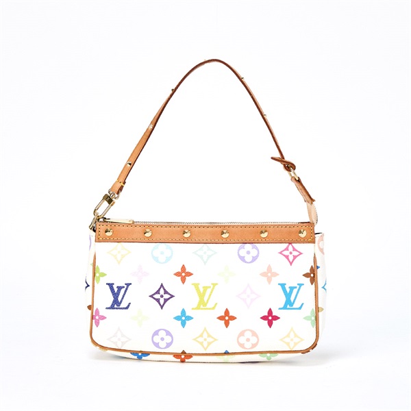 LOUIS VUITTON ポシェットアクセソワール ポーチ M92649 マルチカラー ブロン ゴールド PVC レザー