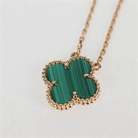 Van Cleef & Arpels ヴィンテージ アルハンブラ ネックレス イエローゴールド グリーン 750YG マラカイト