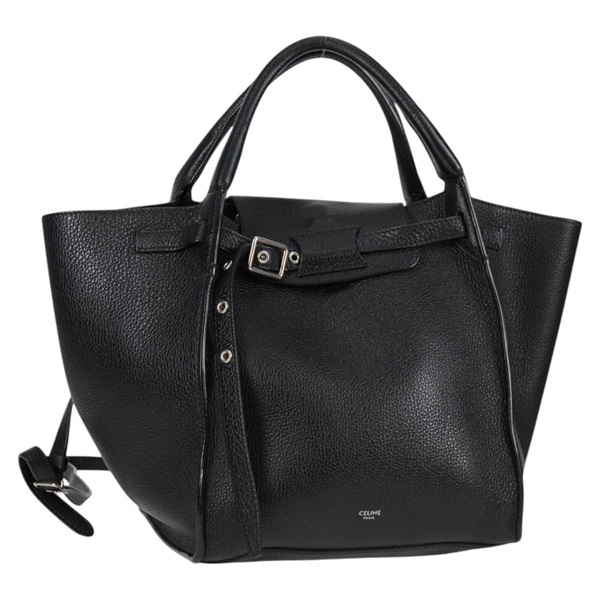 CELINE ビッグバッグ ハンドバッグ ブラック シルバー レザー