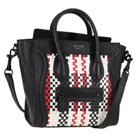 CELINE ラゲージ ナノ イントレチャート ハンドバッグ ブラック マルチカラー ブラック レザー