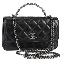 CHANEL ココマーク 2WAYバニティバッグ 2021年 ショルダーバッグ ブラック シルバー ラムスキン