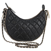 CHANEL マトラッセ スモールホーボー ショルダーバッグ AS3917 ブラック ゴールド ラムスキン