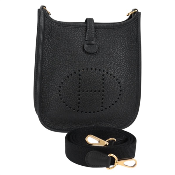HERMES エヴリン TPM 2024年 W ショルダーバッグ ノワール ゴールド トリヨンクレマンス