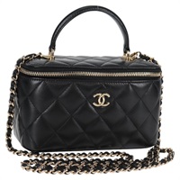 CHANEL マトラッセ 2WAYバニティバッグ 2021年 ショルダーバッグ ブラック ゴールド ラムスキン