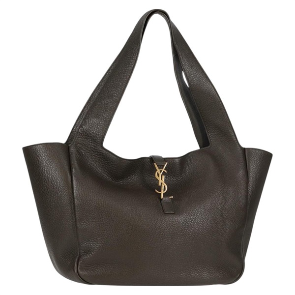 SAINT LAURENT ル・サンカセット ベア トートバッグ カーキ ゴールド レザー