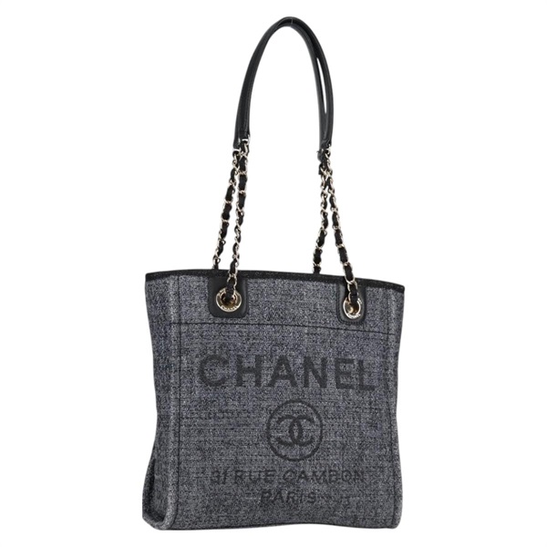 CHANEL ドーヴィル PM 2021年 トートバッグ ホワイト シルバー ラフィア