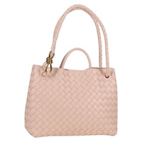 BOTTEGA VENETA イントレチャート アンディアーモ スモール  トートバッグ ピンク ゴールド レザー