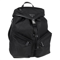 PRADA RE-NYLON トライアングル バックパック ブラック シルバー テスート