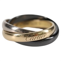 Cartier トリニティ リング 48 ゴールド シルバー ブラック 750YG 750WG セラミック