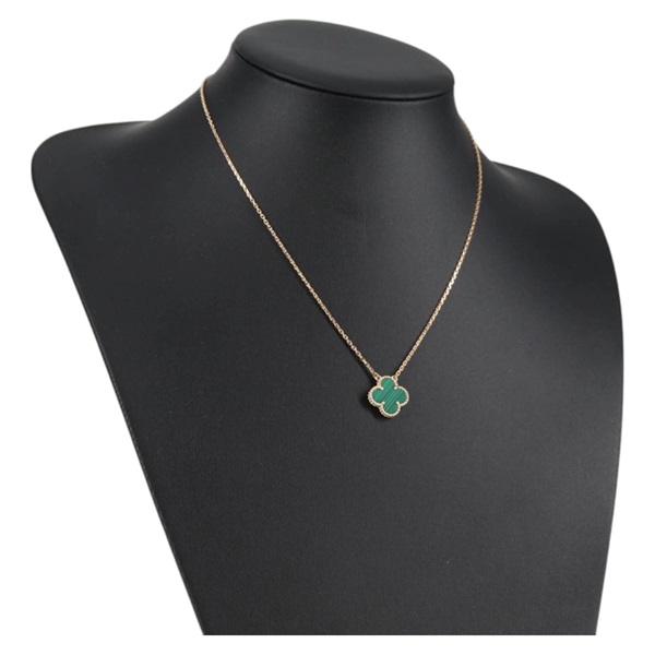 Van Cleef & Arpels ヴィンテージ アルハンブラ ネックレス イエローゴールド グリーン 750YG マラカイト