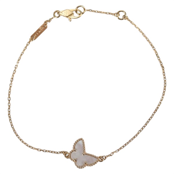 Van Cleef & Arpels スウィート アルハンブラ パピヨン ブレスレット イエローゴールド ホワイト 750YG マザーオブパール