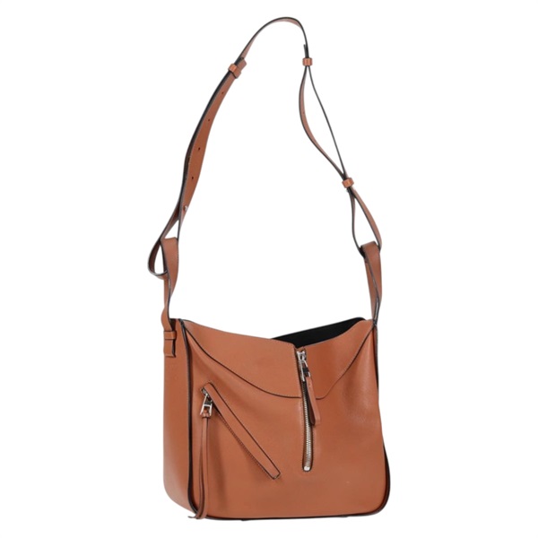 LOEWE ハンモック スモール ハンドバッグ ブラウン ゴールド レザー