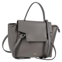 CELINE ベルトバッグ ナノ ハンドバッグ グレー ゴールド グレインドカーフ