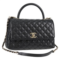 CHANEL マトラッセ ココハンドル S 2021年 ハンドバッグ ブラック ゴールド キャビアスキン