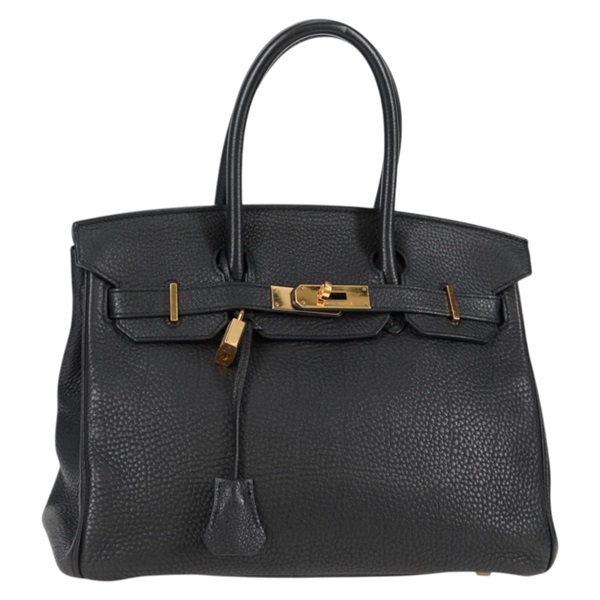 HERMES バーキン 30 2012年 □P ハンドバッグ ノワール ゴールド トゴ