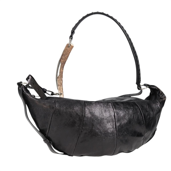 Yves Saint Laurent モンバサ ショルダーバッグ ブラック シルバー レザー