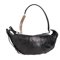 Yves Saint Laurent モンバサ ショルダーバッグ ブラック シルバー レザー