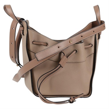 LOEWE ハンモック ミニドローストリング ショルダーバッグ グレージュ ゴールド レザー