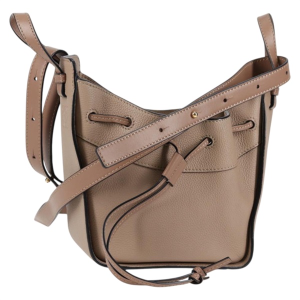 LOEWE ハンモック ミニドローストリング ショルダーバッグ グレージュ ゴールド レザー