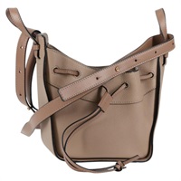 LOEWE ハンモック ミニドローストリング ショルダーバッグ グレージュ ゴールド レザー