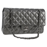 CHANEL マトラッセ ダブルフラップダブルチェーン 25 2014年 ショルダーバッグ マットシルバー シルバー ラムスキン