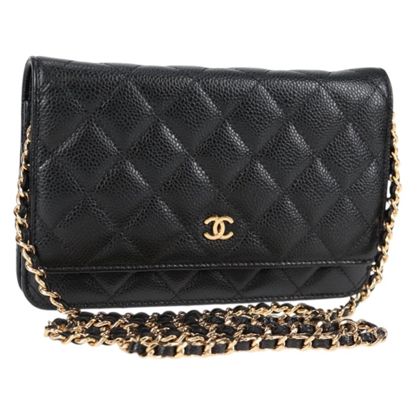 CHANEL マトラッセ マトラッセ チェーンウォレット 2019年 ショルダーバッグ ブラック ゴールド キャビアスキン