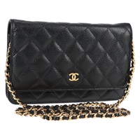 CHANEL マトラッセ マトラッセ チェーンウォレット 2019年 ショルダーバッグ ブラック ゴールド キャビアスキン
