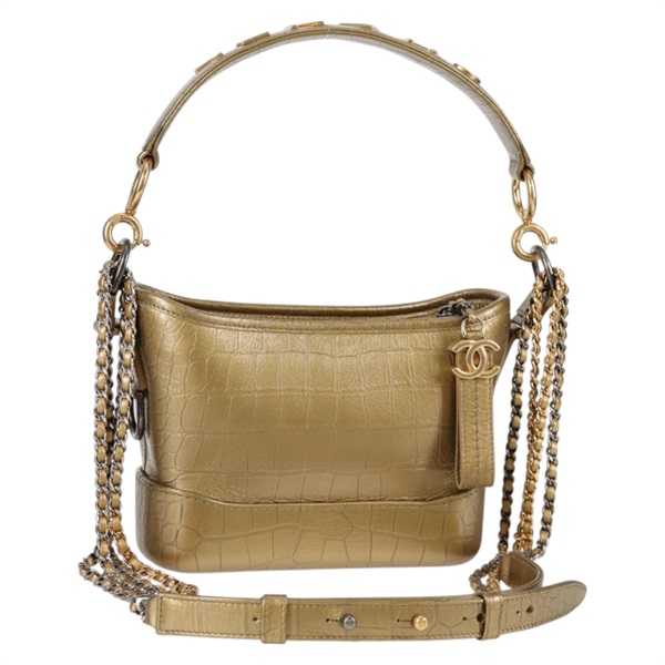 CHANEL ガブリエル 2019年 ショルダーバッグ ゴールド シルバー カーフレザー