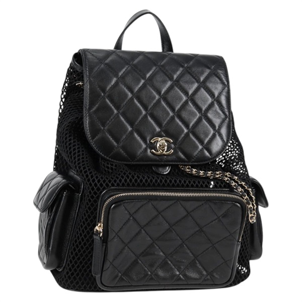 CHANEL マトラッセ 2021年 バックパック ブラック ゴールド シャイニーラムスキン