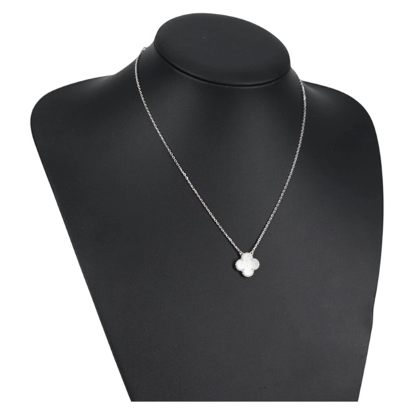 Van Cleef & Arpels ヴィンテージ アルハンブラ ネックレス ホワイトゴールド ホワイト 750WG マザーオブパール