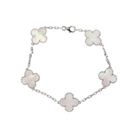Van Cleef & Arpels ヴィンテージ アルハンブラ 5モチーフ ブレスレット ホワイトゴールド ホワイト 750WG マザーオブパール