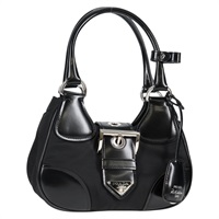 PRADA RE-NYLON ムーン ハンドバッグ ブラック シルバー リナイロン