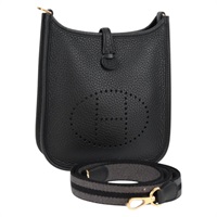 HERMES エヴリン TPM 2024年 W ショルダーバッグ ノワール ゴールド トリヨンクレマンス