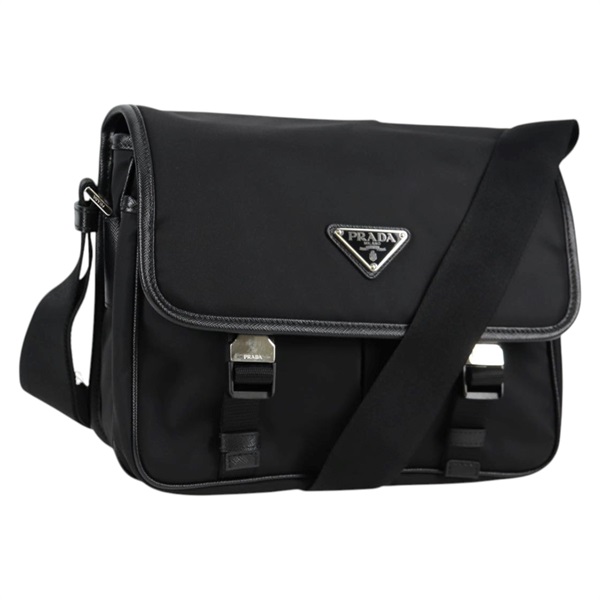 PRADA RE-NYLON ショルダーバッグ ブラック シルバー リサイクルポリアミド