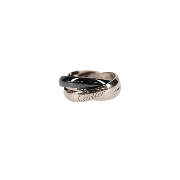 Cartier トリニティ リング 46 シルバー ブラック 750WG セラミック