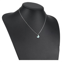 Van Cleef & Arpels スウィート アルハンブラ パピヨン ネックレス ホワイトゴールド ブルー 750WG ターコイズ
