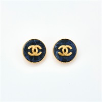 【原宿店限定】CHANEL ココマーク イヤリング ゴールド ネイビー GP