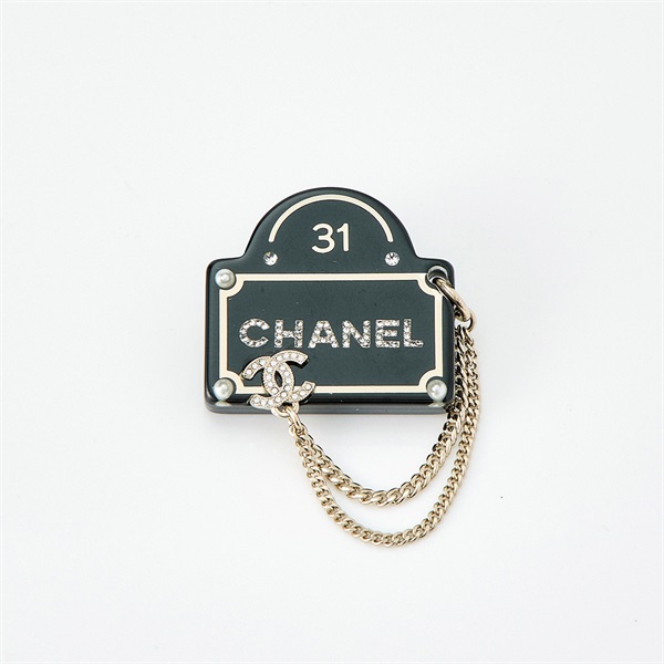 【原宿店限定】CHANEL ココマーク ブローチ ブラック ゴールド レジン GP ラインストーン