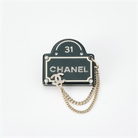 【原宿店限定】CHANEL ココマーク ブローチ ブラック ゴールド レジン GP ラインストーン
