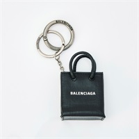 【原宿店限定】BALENCIAGA キーホルダー ブラック レザー