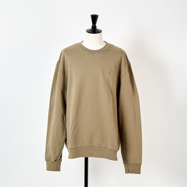 【原宿店限定】AMI PARIS スウェット XXL USW003.730 カーキグリーン コットン ポリウレタン