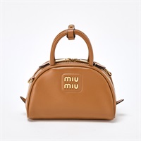 【原宿店限定】MIU MIU ハンドバッグ 5BP085 キャメル ゴールド カーフレザー