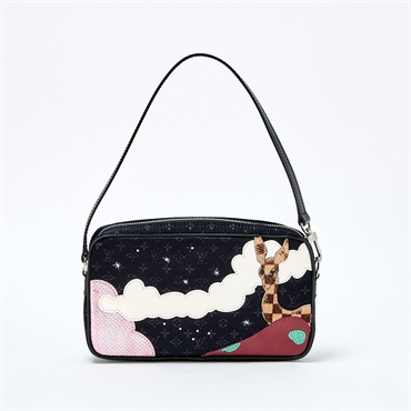 【原宿店限定】LOUIS VUITTON モノグラム コントドゥフェ 2002年 ショルダーバッグ M92275  ブラック マルチカラー シルバー モノグラムサテン