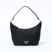 【原宿店限定】PRADA トライアングル ショルダーバッグ ブラック シルバー テスート